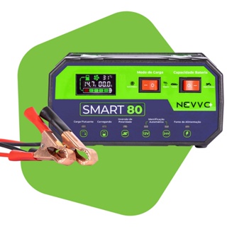 Carregador e Reparador de Baterias Inteligente 12V 24V Bivolt 8Amp Carro Moto Smart80 NEVVO em Oferta na Shopee