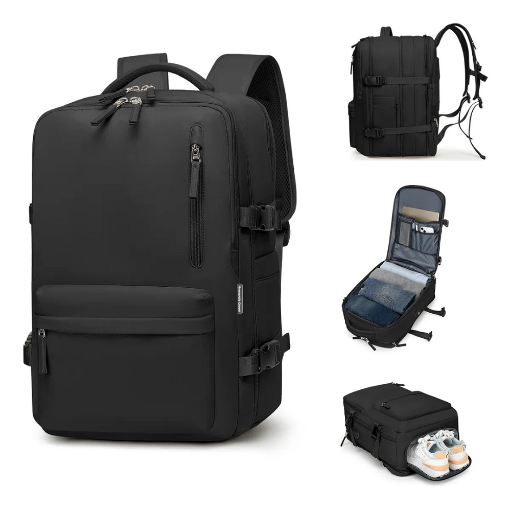 Mochila de Viagem Expansível Multifuncional Impermeável Grande Capacidade Com Cabo USB em Oferta na Shopee