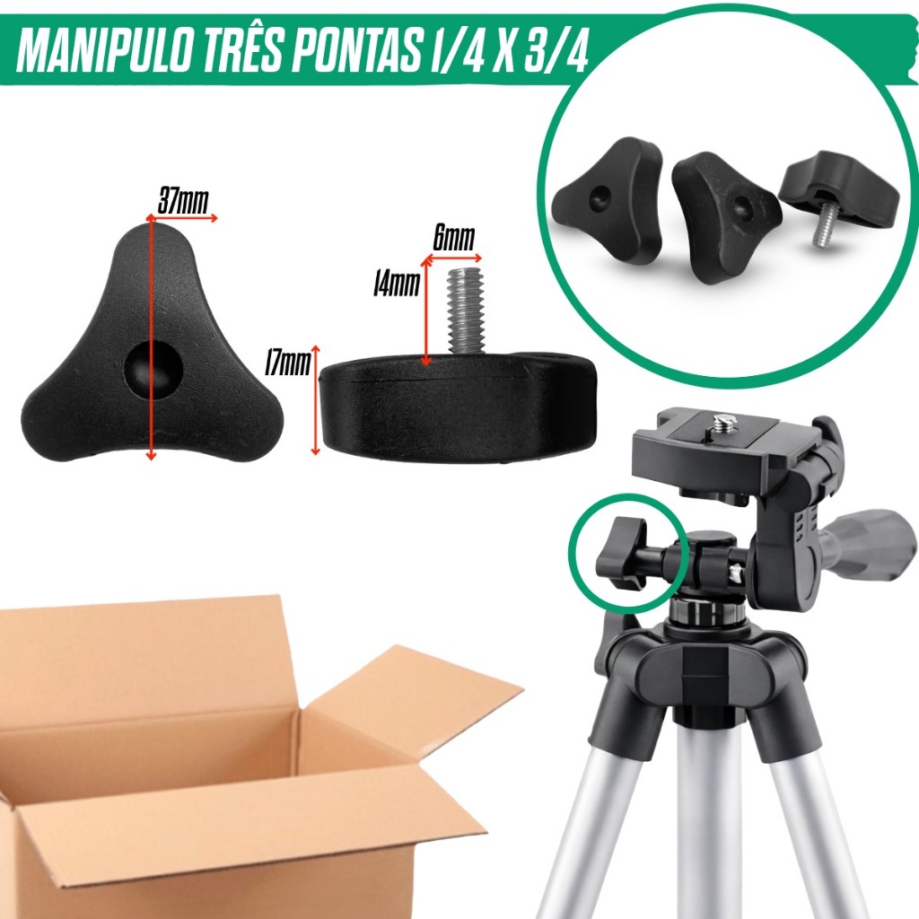 Manípulo Preto 43mm Parafuso 1/4 Unidade Fixação Móveis Marcenaria Industrial