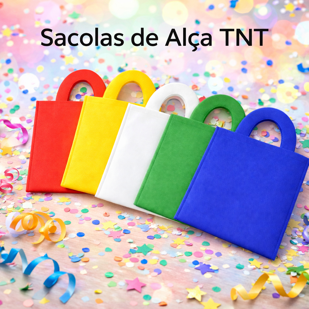Kit Sacola Alça 10/20/30/50 TNT 22cm x 30cm em Oferta na Shopee
