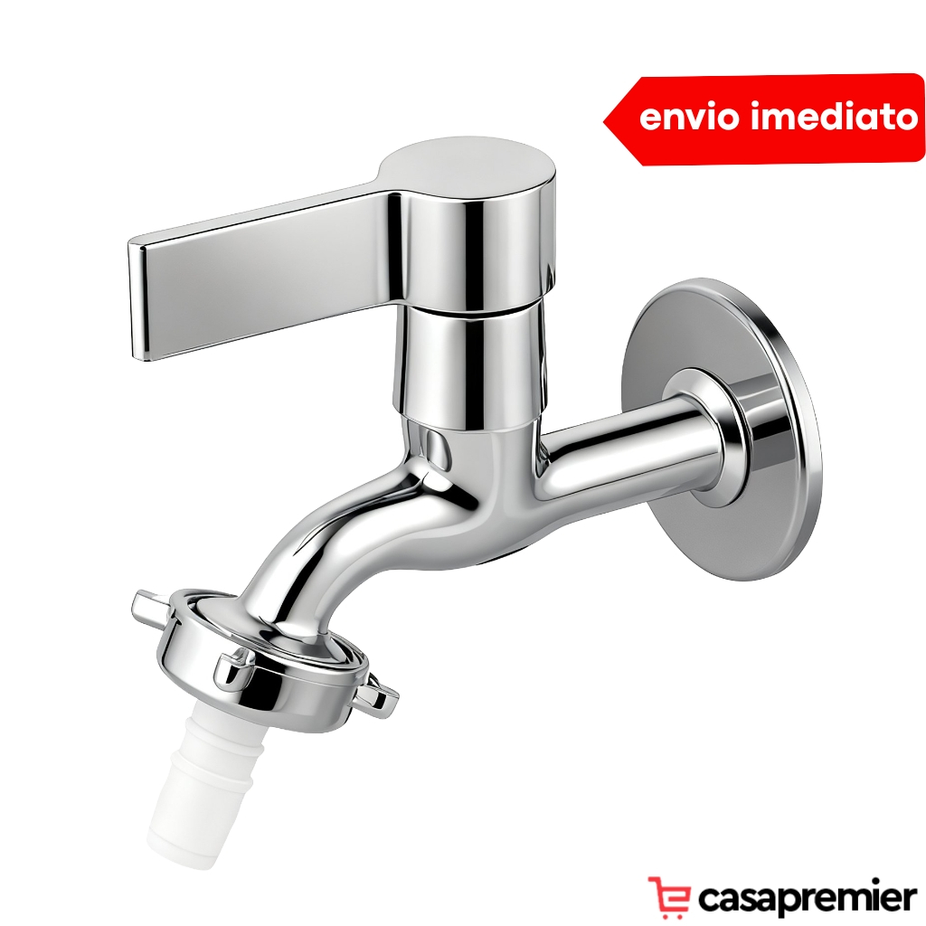 Torneira De Jardim E Tanque Parede Cromada Com Bico 3/4 Metal Maquina De Lavar Alavanca 1/4 Volta em Oferta na Shopee