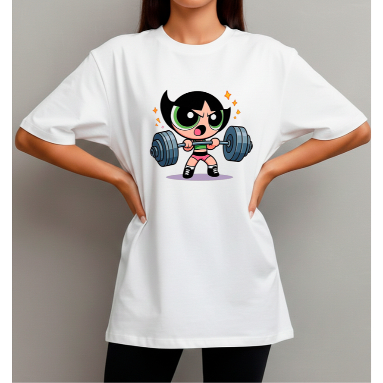 Camiseta Oversized Streetwear Docinho Meninas Superpoderosas 100% Algodão