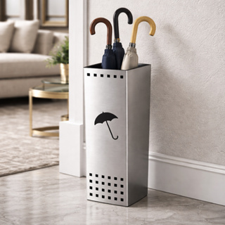 Suporte Porta Guarda Chuva Aço Inox 50x15cm Quadrado em Oferta na Shopee
