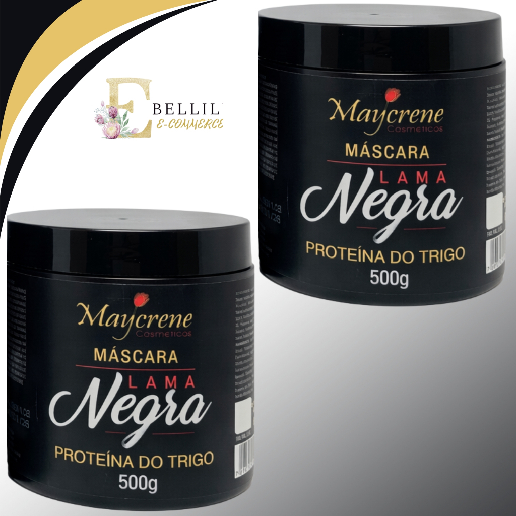 Kit 02 Máscara Lama Negra Matizador Ativador Tons Escuros Maycrene 500g em Oferta na Shopee