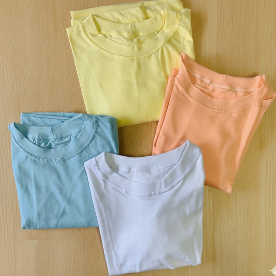 T-shirt Curta Feminina Algodão Macio Gola Redonda Confortável Básica Estilosa