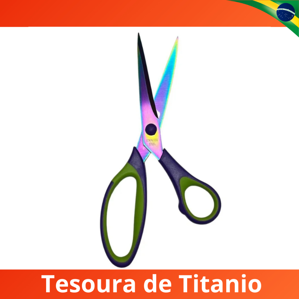 Tesoura de Titânio Profissional Corte Costura Titanium Costureira Artesanato Não Perde Corte