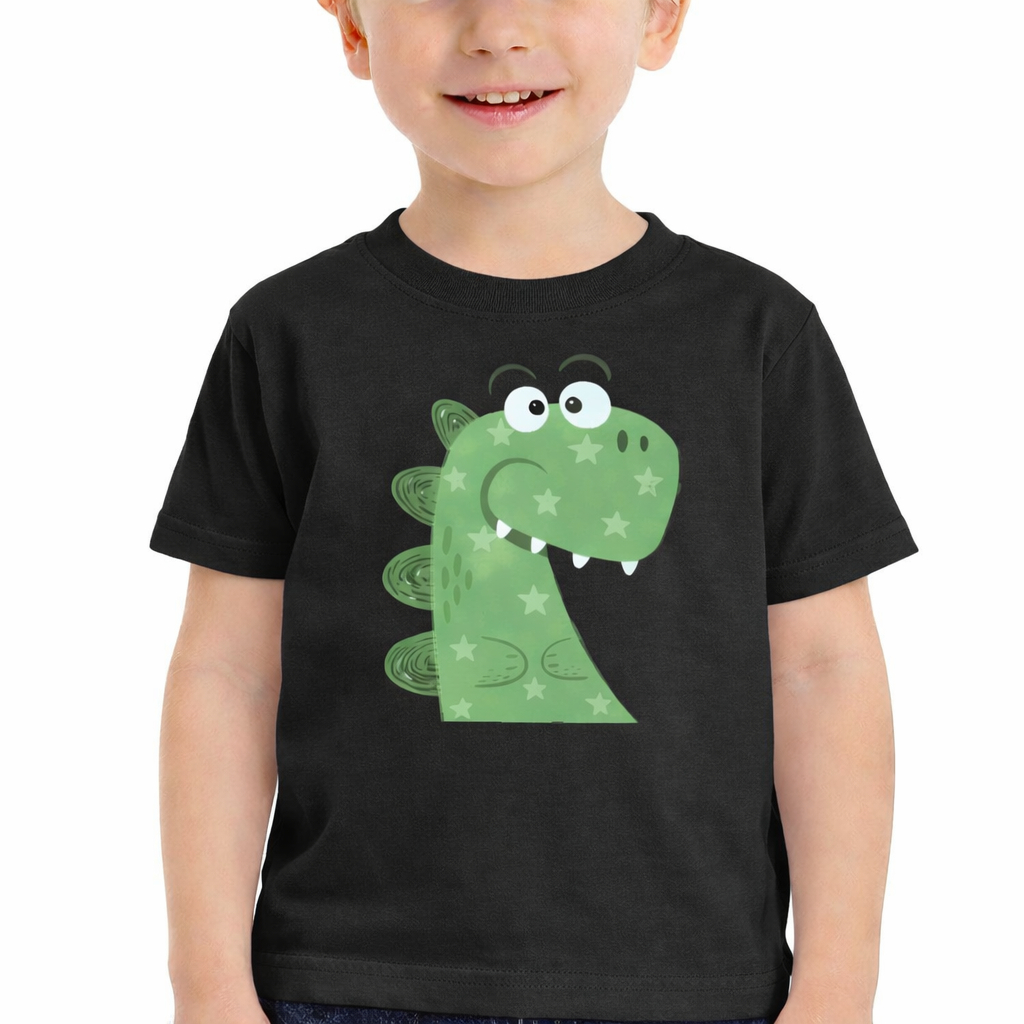 Camiseta Infantil Unissex Dinossauro Desenho Personagem 100% Algodão Confortável Estilosa Para o Dia