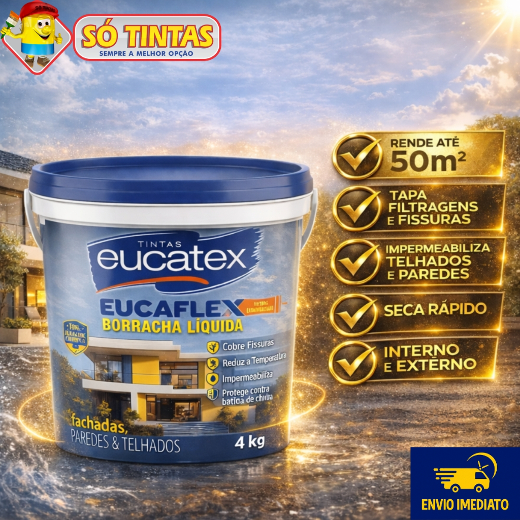 Borracha Líquida Eucatex 4kg Impermeabilizante Tinta Emborrachada Parede Interna Externa Anti Infiltração em Oferta na Shopee