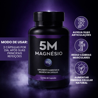5M ORIGINAL - 5 Tipos de Magnésio - 60 Cápsulas - 350mg - Nação Verde em Oferta na Shopee