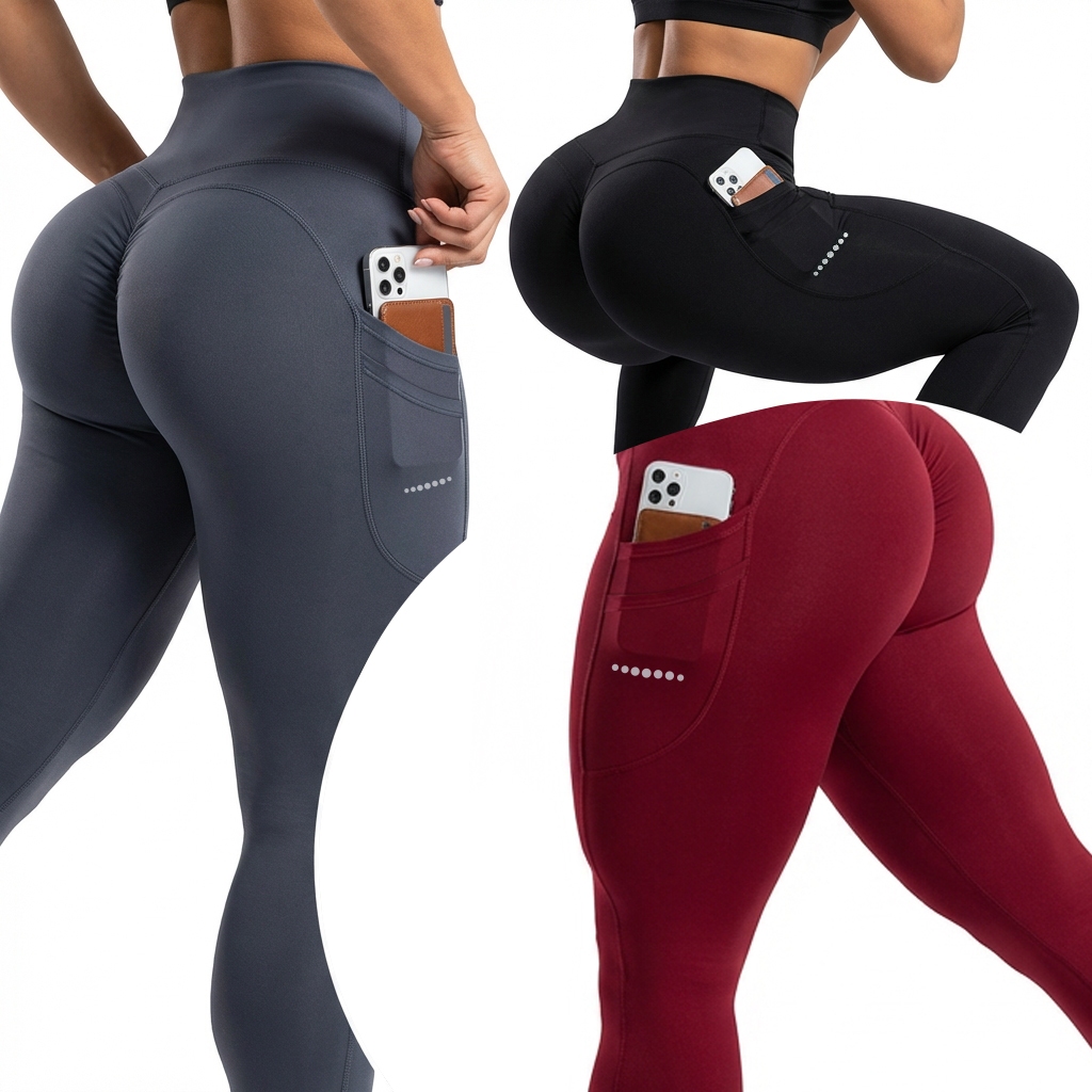 Leggings Esportivas Femininas, Cintura Alta, Forradas, Impermeáveis, Opacas, Controle Abdominal em Oferta na Shopee