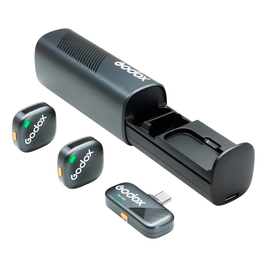 Microfone Sem Fio Godox Cube SL KIT 2 Usb C Lapela 2.4ghz