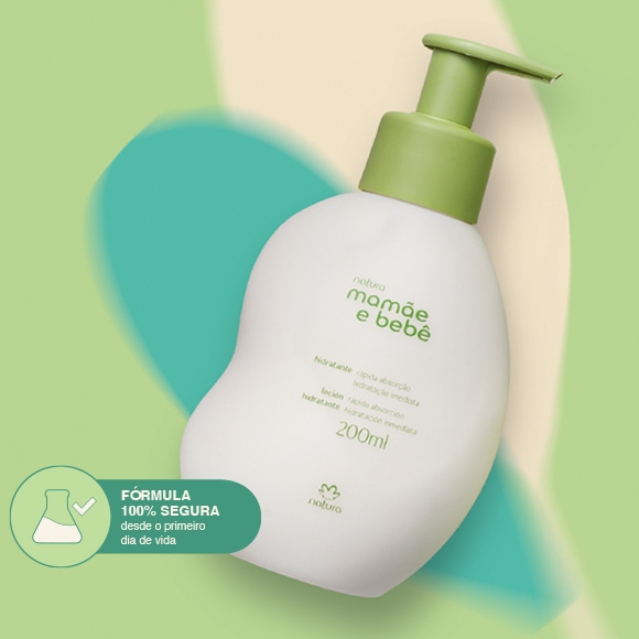Hidratante Corporal Mamãe e Bebê Natura 200ml - Vegano, Sem Álcool, 96% Ingredientes Naturais