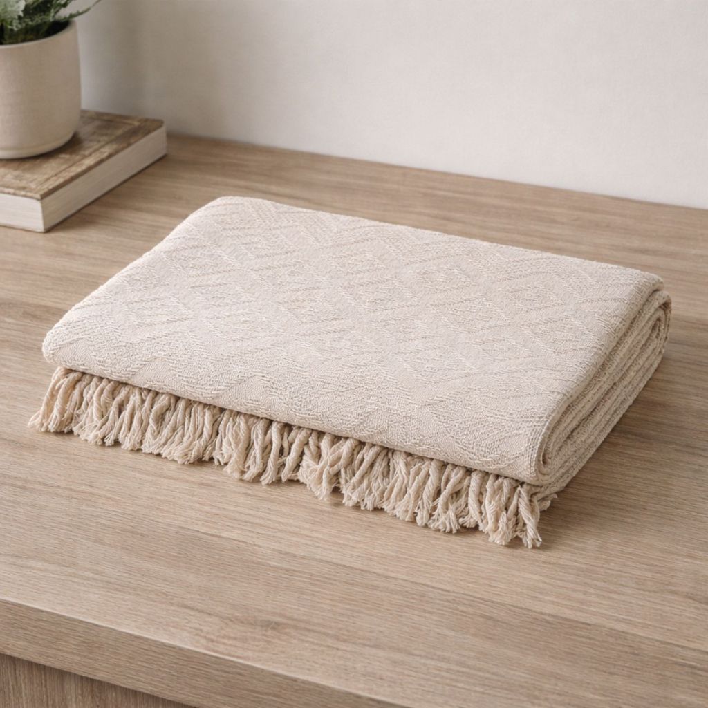 Manta Decorativa Tambaba para Sofá 2.40m x 1,80m 100% Algodão Várias Cores