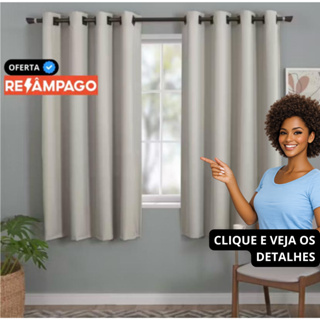 Cortina Sala Quarto Pequena 3,00 x 1,60 Tecido Importado Promoção semi blackout envio rápido barata em Oferta na Shopee