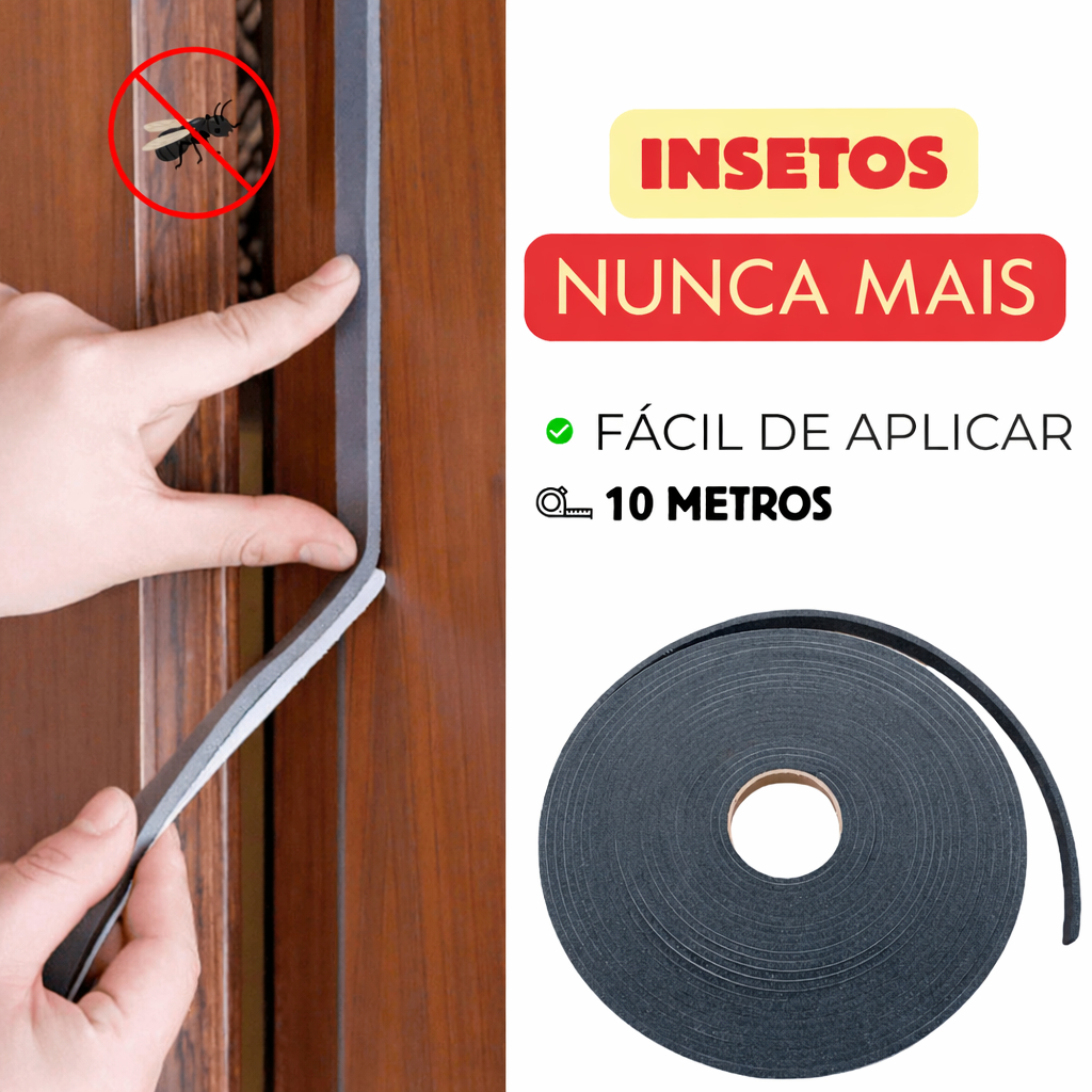Veda Frestas para Portas e Janelas 10m | Bloqueia Insetos e Poeira | Fácil Instalação