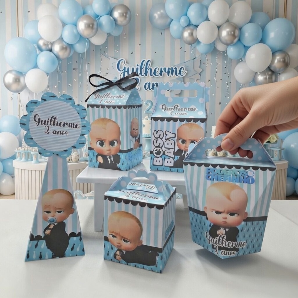 Kit 25/30/50 caixas Personalizada O Poderoso Chefinho - Lembrancinhas