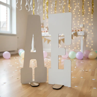 Letras e Números MDF Branco 60cm de Altura com Base em Oferta na Shopee