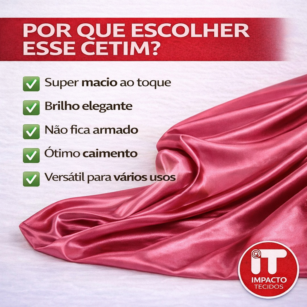 3 Metros Tecido Cetim Charmousse Liso 0,50x1,50M | 3x1,50M Largura Cetim SEM Elastano 100% Poliester. — imagem 2 de 2