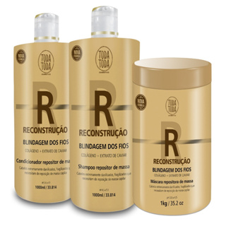 Kit Reconstrução Shampoo, Condicionador e Máscara 1L em Oferta na Shopee