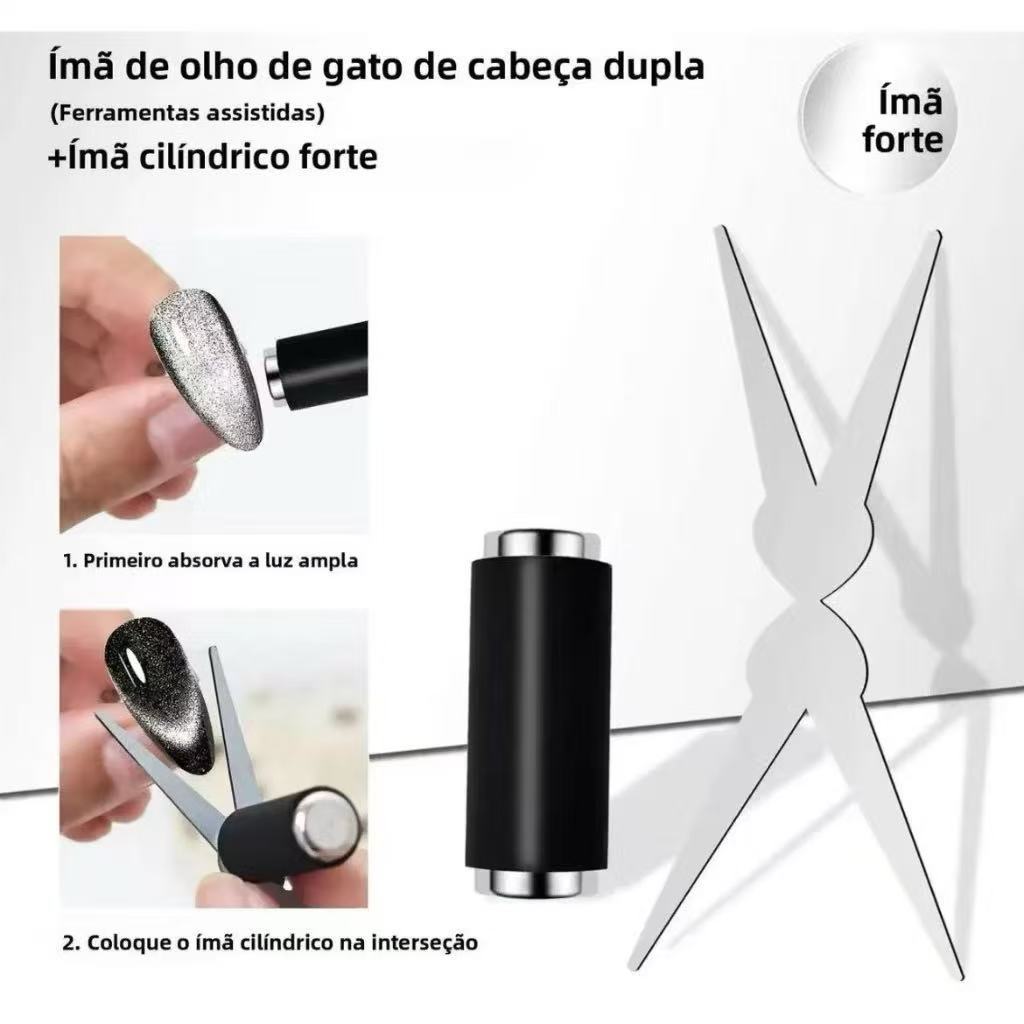 Imã para esmalte magnético olho de gato efeito francesinha