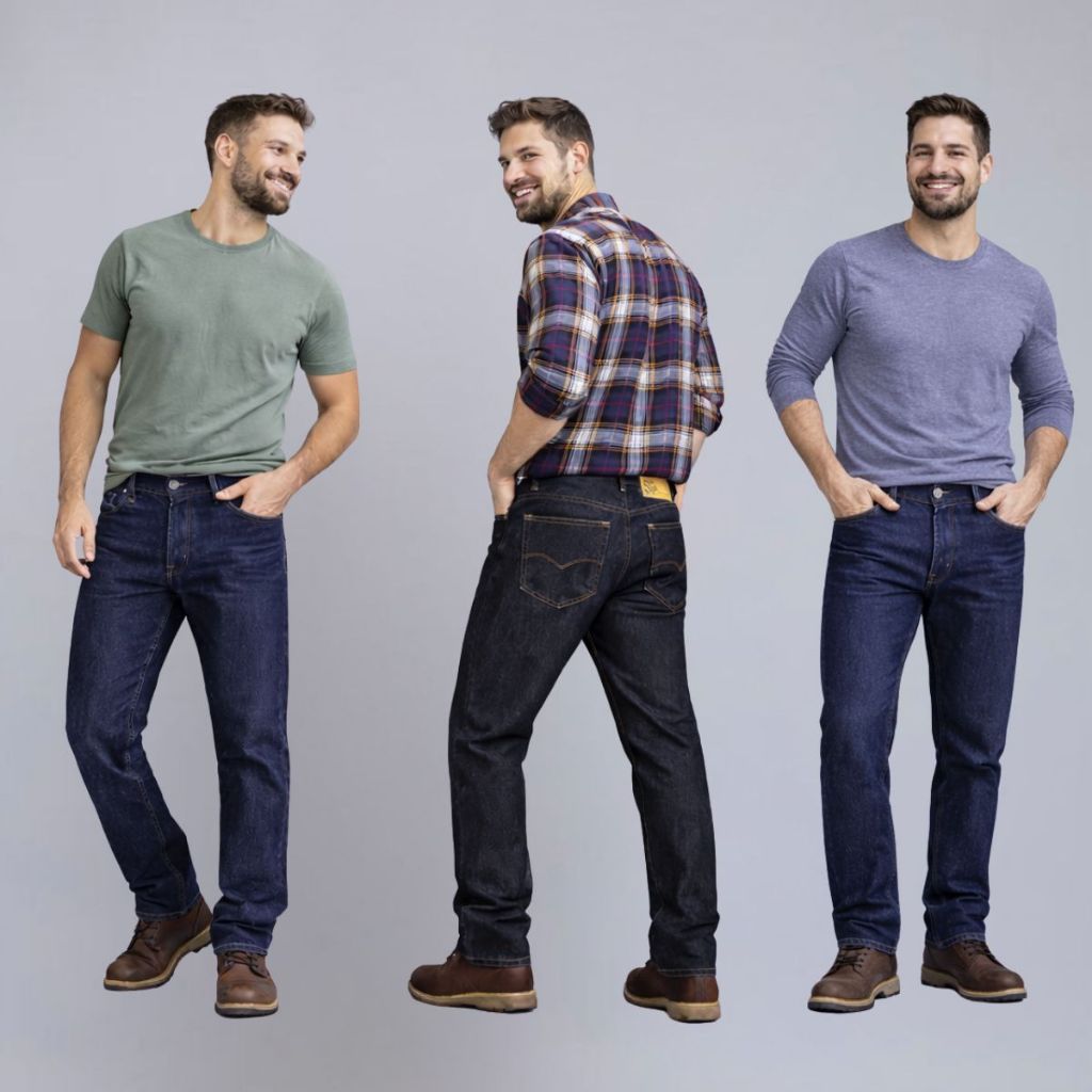 Kit 3 Calças Jeans Masculina Tradicional Para Trabalho ou Passeio 100% Algodão