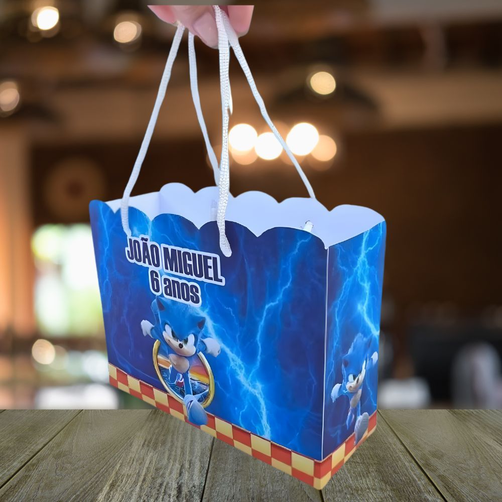 Sacolinha Sonic Personalizados | Sacolinha | Lembrancinha | Mimos | Aniversário PEGUE E MONTE SONIC