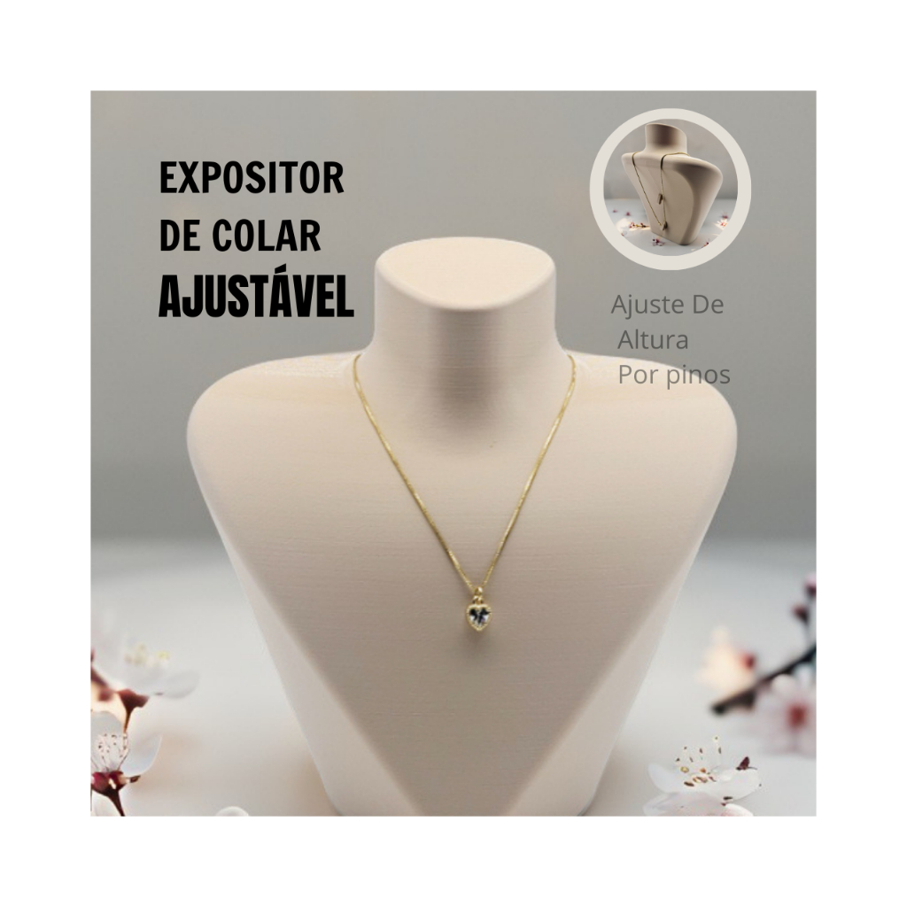 Expositor Busto para Colar Joias Bijuterias Loja Vitrine Prateleira em Oferta na Shopee