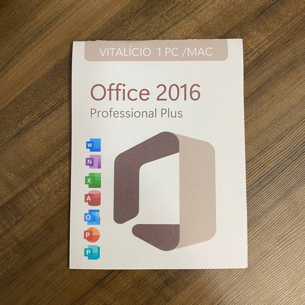Licença Pacote Office 2016 Pro Plus - Cartão Envio Físico