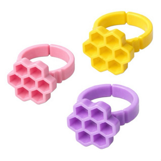 kit Anel Batoque flor Colmeia porta cola Integrada 7 Furos para Extensão de Cílios em Oferta na Shopee