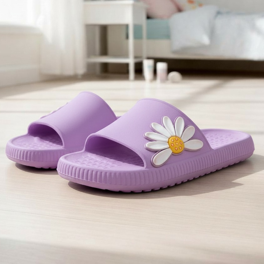Chinelo Slide Nuvem Margarida Charmosa Leve Básico Menina Moda Escolas Cores Festas Estilo