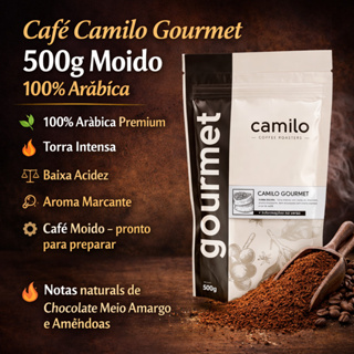 Café Camilo Gourmet 500G Moído 100% Arábica Premium Torra Intensa | Notas de Chocolate e Amêndoas em Oferta na Shopee