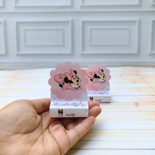 Porta Bis Dublo Personalizados Minei Rosa  Lembrancinhas Personalizadas Caixinhas Aniversario Menina