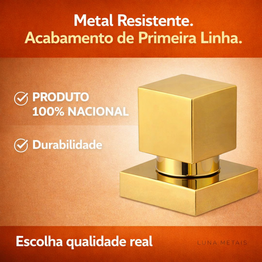 Acabamento para Registro Dourado Metal Quadrado 1/2 3/4 1 Padrão Deca 16 Estrias em Oferta na Shopee