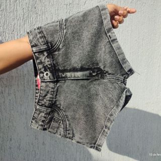 short jeans feminino cintura alta  Cor Grafitte em Oferta na Shopee