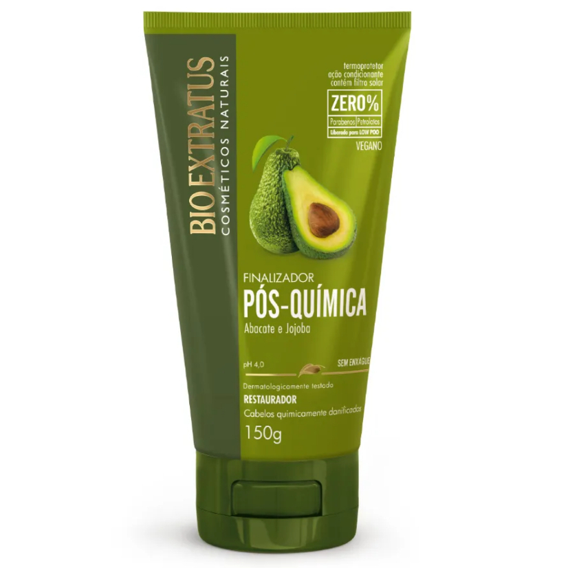 Finalizador Bio Extratus Pós-Química Restaurador 150g Abacate e Jojoba para cabelos quimicamente danificados em Oferta na Shopee