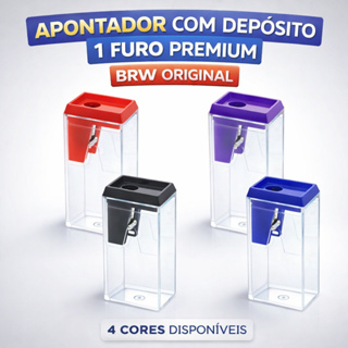 Apontador Com Depósito Escolar BRW Reservatório Plástico Resistente Compacto em Oferta na Shopee
