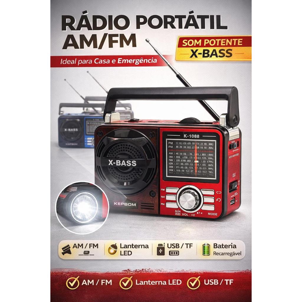 Rádio Retrô Bluetooth Vintage | Caixa de Som AM/FM, USB, Cartão TF, Bateria ou Pilha | Som Potente X-Bass em Oferta na Shopee