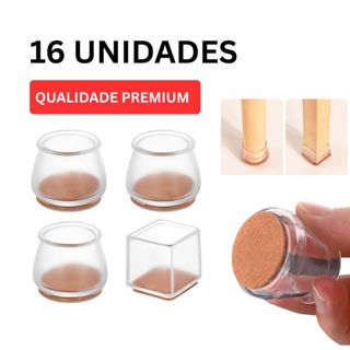 Protetor de Pé de Cadeira Quadrado ou Redondo 16un - Silicone Feltro Mesa Protetor de Móveis em Oferta na Shopee