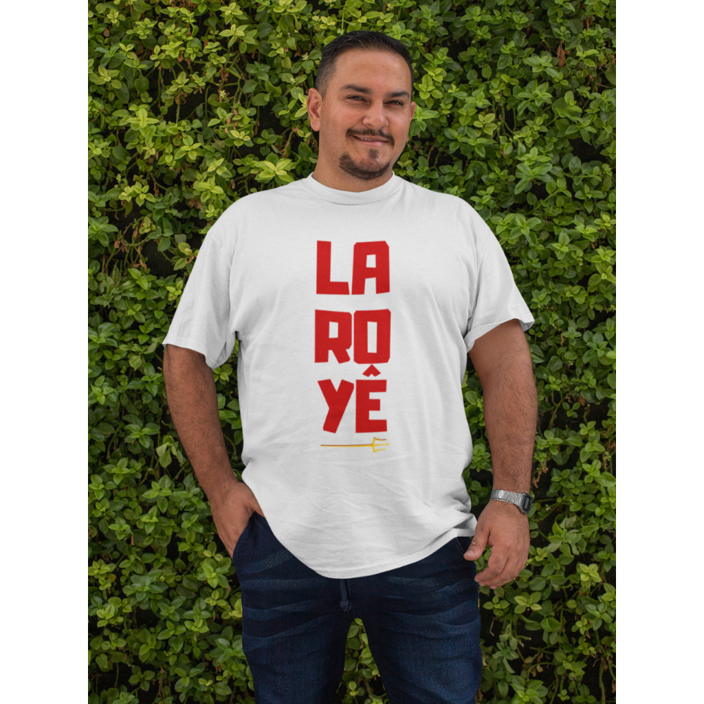 Camiseta G1 ao G3 Plus Size Algodão Axé Laroyê Mojuba Exu Pombagira Umbanda Quimbanda Candomblé Camisetas Grande Unissex