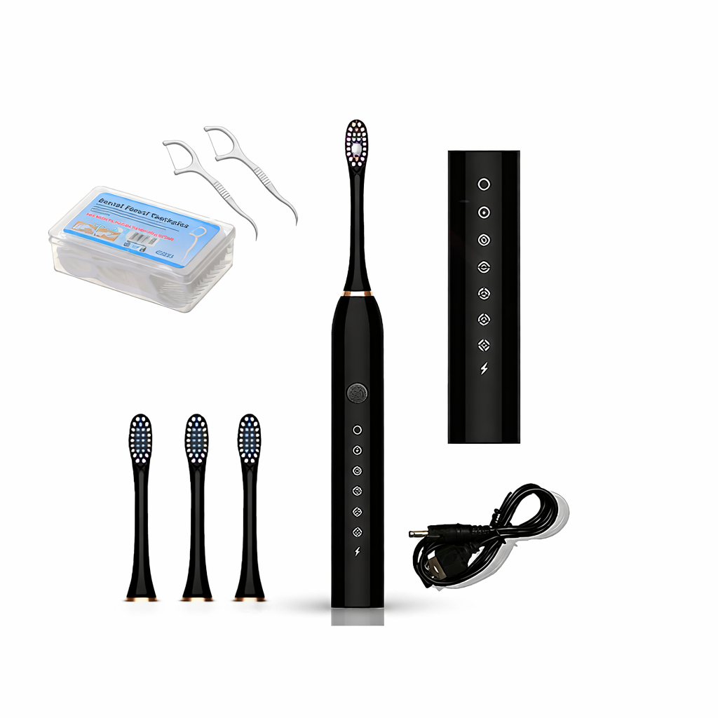Escova De Dentes Elétrica Sônica Recarregável Com Fio Dental