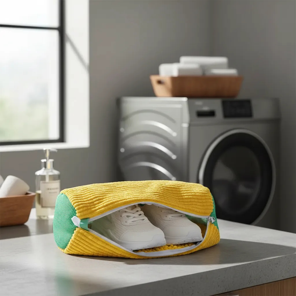 Saco De Lavar Tênis 39cm x 25cm Sapatos Para Máquina De Lavar Roupa Bolsa Fibras Macias Poliéste