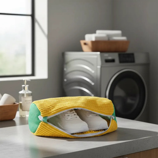 Saco De Lavar Tênis 39cm x 25cm Sapatos Para Máquina De Lavar Roupa Bolsa Fibras Macias Poliéste em Oferta na Shopee