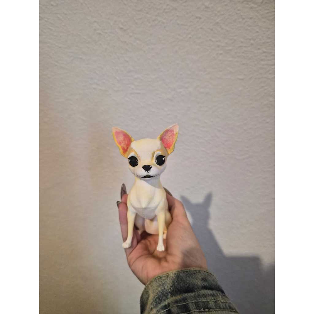 Estatueta Chihuahua Réplica 18cm Branco