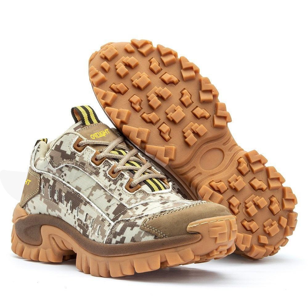 Tênis Bota Masculino Couro Legítimo Cano Curto Cat ENVIO IMEDIATO
