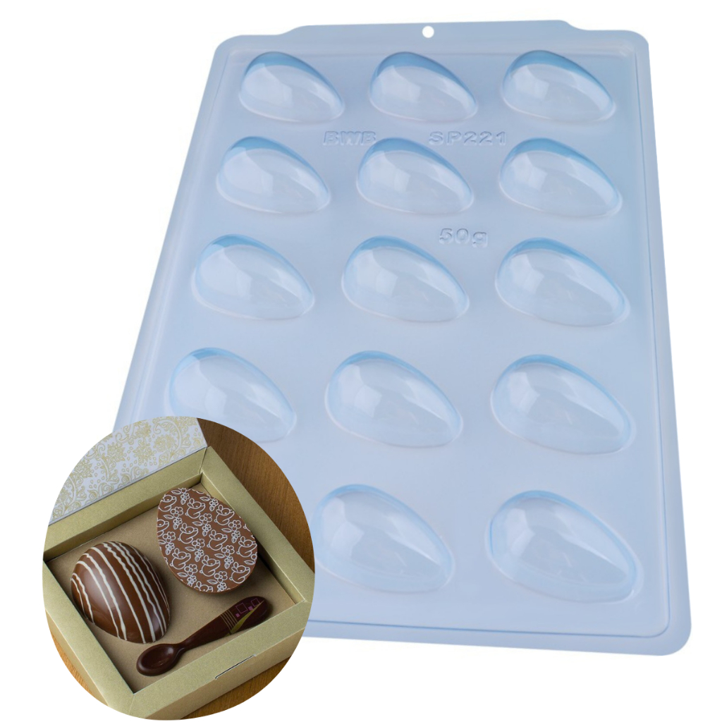 Forma Simples Ovo 50g | 15 Cavidades Código: 3623 BWB Páscoa Chocolate em Oferta na Shopee