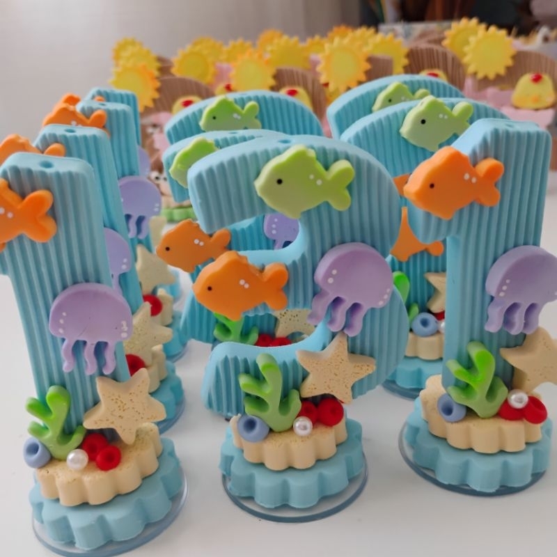 Vela Fundo do mar de Biscuit (pronta entrega) em Oferta na Shopee