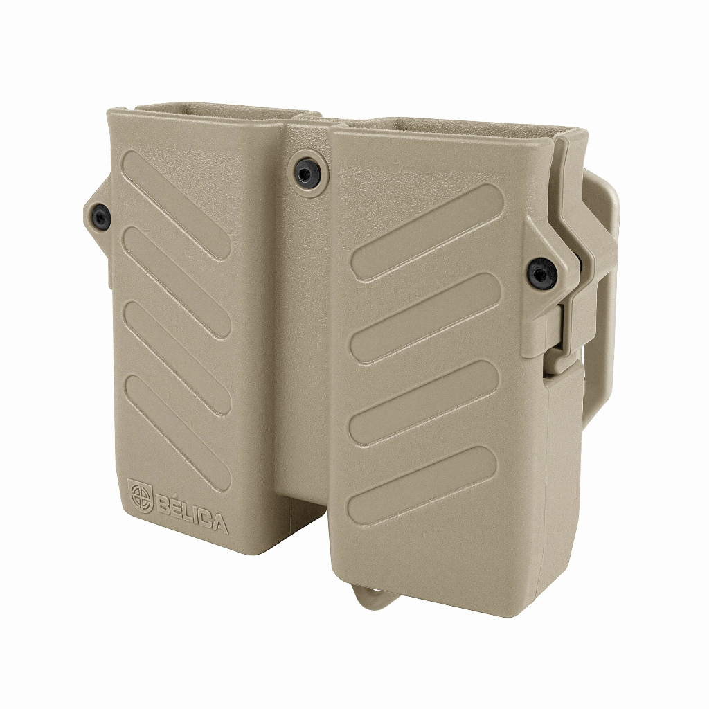 Porta Carregador Duplo VECTOR Bélica - MOLLE Colete - Coyote 9mm .40 .380 .38 TPC