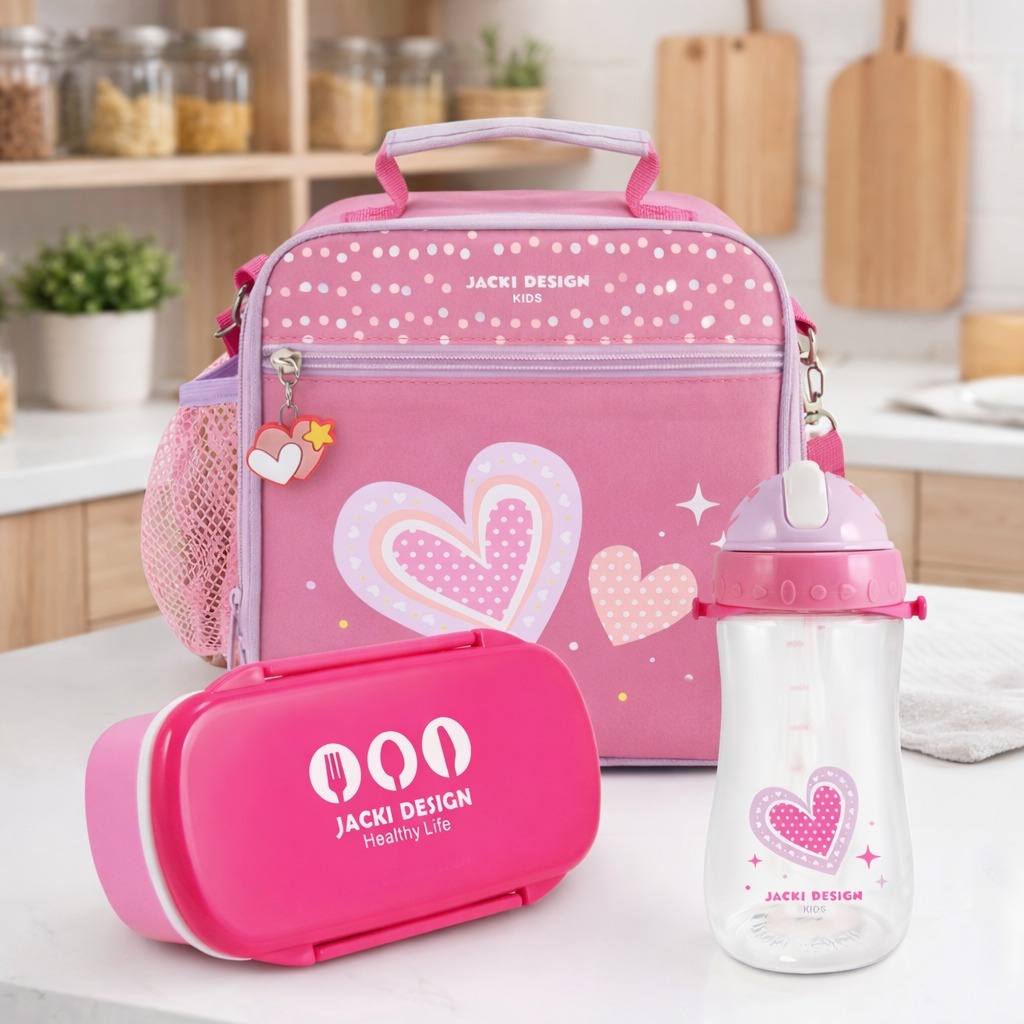 Kit Infantil Jacki Design Piccolino: Lancheira, Marmita e Garrafa - Cores e Estilos Variados em Oferta na Shopee