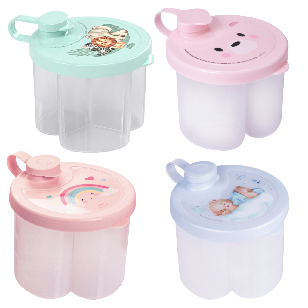 Dosador De Leite Em Pó 300ml Infantil Decorado Plasútil Bebê em Oferta na Shopee