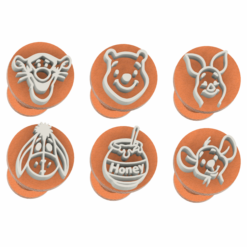 Kit Carimbos Brigadeiro Doce Biscoito Molde, Ursinho Pooh Tigrão Ió Leitão Guru em Oferta na Shopee